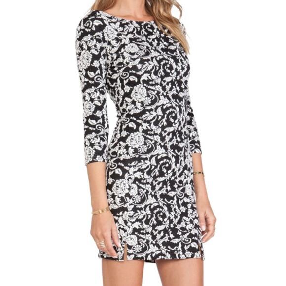 REVOLVE Jack Bodycon Jacquard Melina Floral Dress Size Medium - Picture 3 of 4